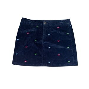 Vineyard Vines Navy Skirt with Colorful Whale Embroidery